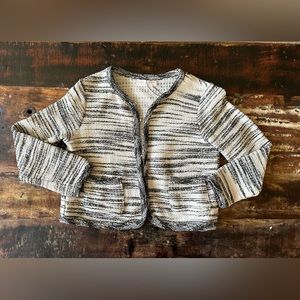 Zara knitted jacket ivory/ grey Size 9-10